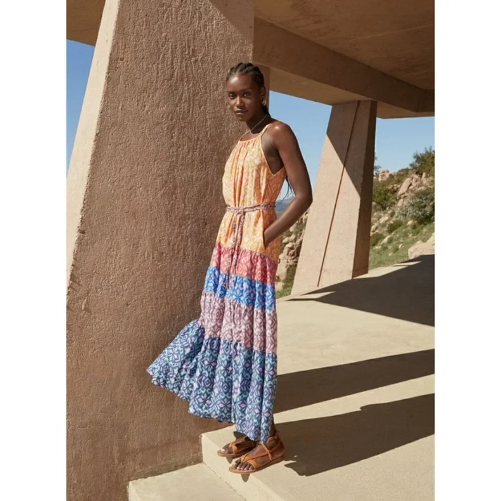 💕XIRENA💕 Viv Dress ~ Fiesta Multi-Color-Block Print XL NWT - Picture 3 of 16